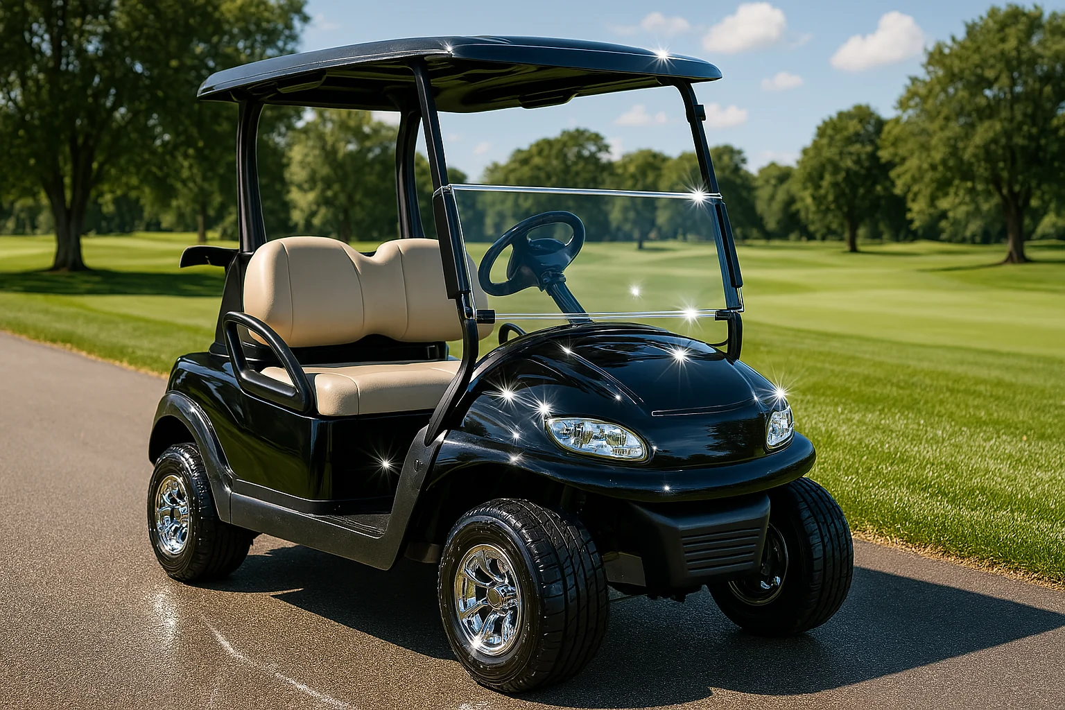 a clean golf cart detailed